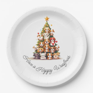 Assiettes En Carton Noël de chien simple