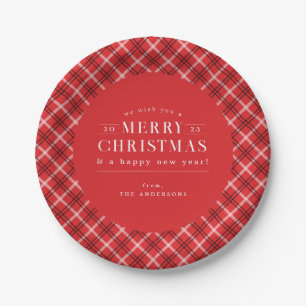 Assiettes En Carton Noël de Noël de vacances rouges
