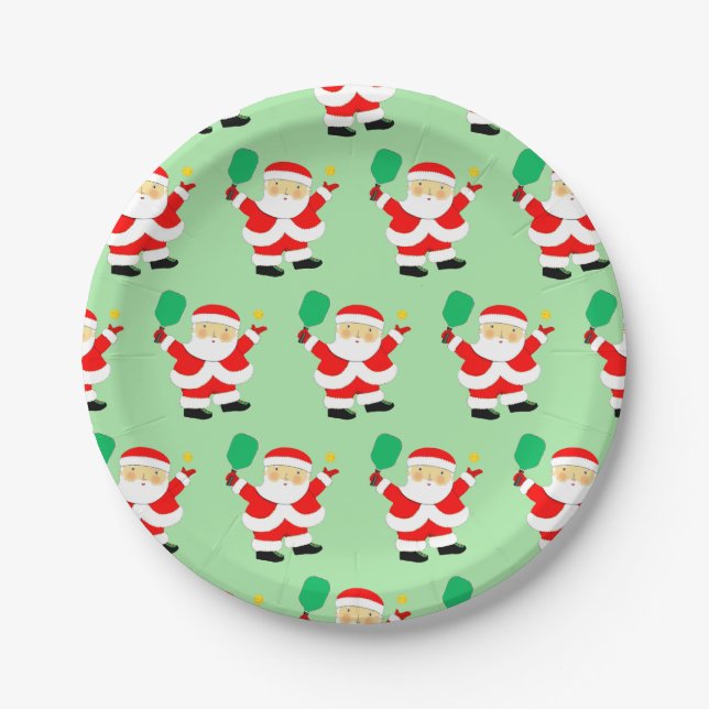 Assiettes En Carton Noël de Pickball (Devant)