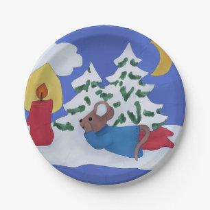 Assiettes En Carton Noël de souris