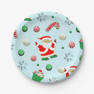 Assiettes En Carton Noël de volley-ball