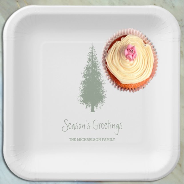 Assiettes En Carton Noël des arbres boisés (Créateur téléchargé)