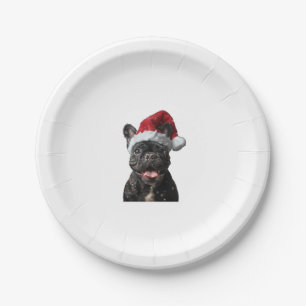 Assiettes En Carton Noël des Bulldog français