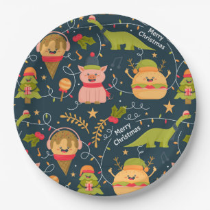 Assiettes En Carton Noël drôle