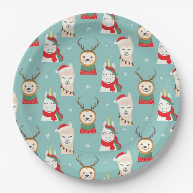 Assiettes En Carton Noël drôle (Devant)
