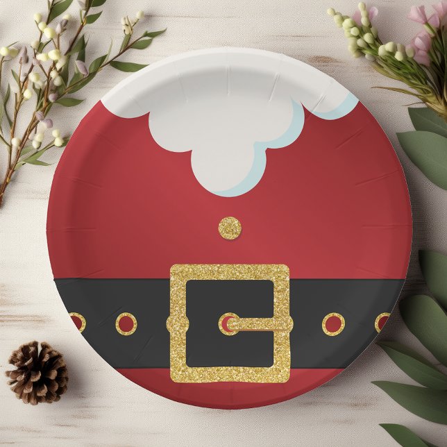Assiettes En Carton Noël du ventre de père Noël (Créateur téléchargé)
