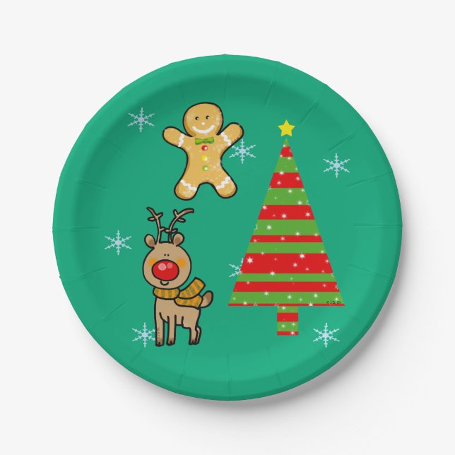 Assiettes En Carton Noël festif (Devant)