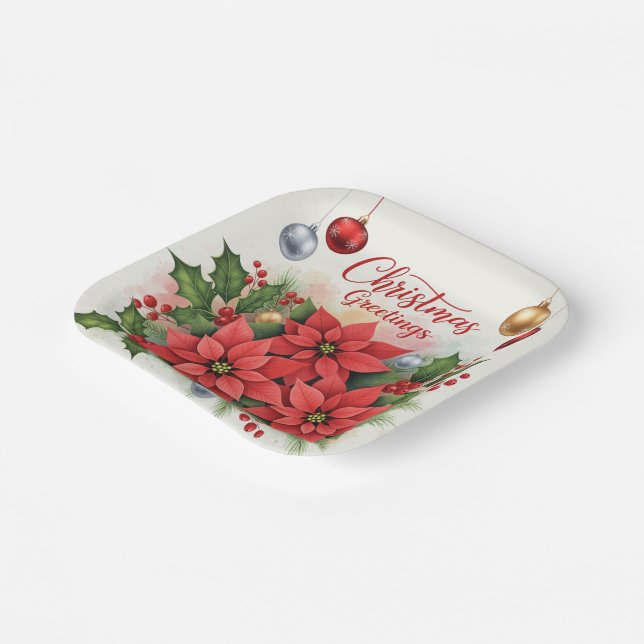Assiettes En Carton Noël, Festive, (Angulaire)