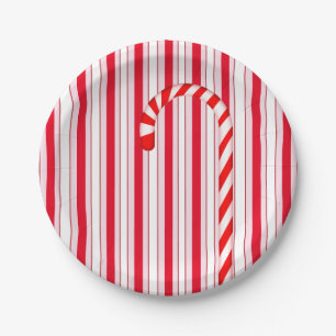 Assiettes En Carton Noël Fête Rouge Bonbons Motif