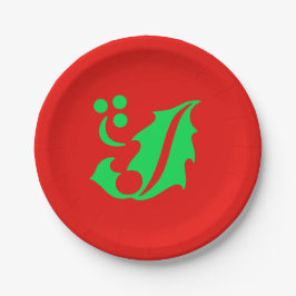 Assiettes En Carton Noël Holly Red Green 4Geri