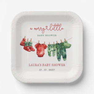 Assiettes En Carton Noël Joyeux petit Baby shower Hommes Neutre