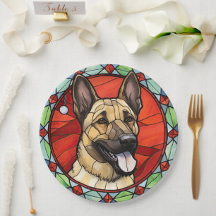 Assiettes En Carton Noël Malinois Belge en Verre