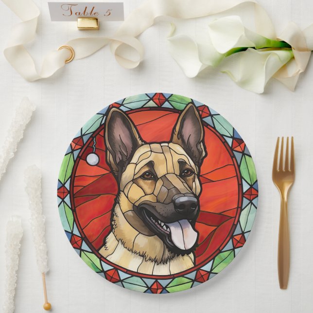Assiettes En Carton Noël Malinois Belge en Verre (Mariage)