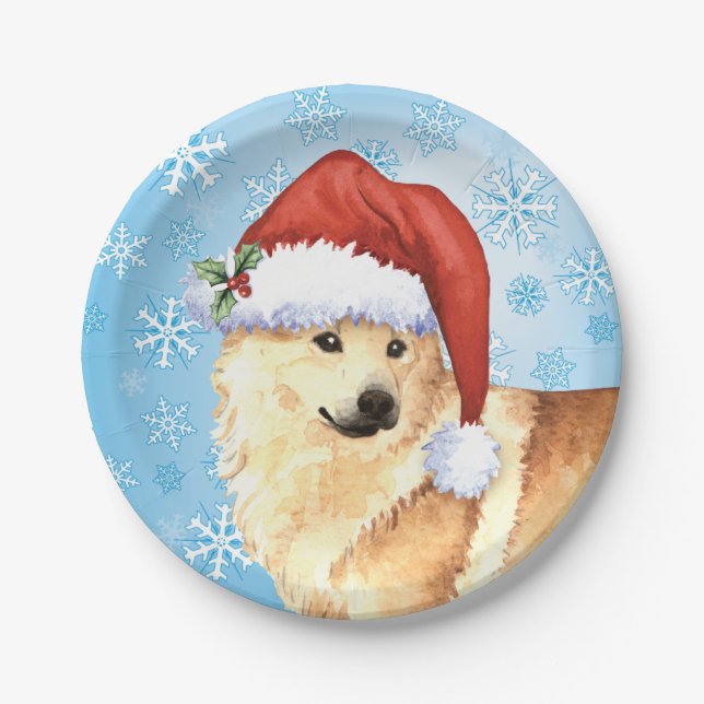 Assiettes En Carton Noël Norvégien Buhund (Devant)