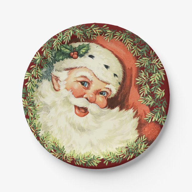 Assiettes En Carton Noël père Noël (Devant)