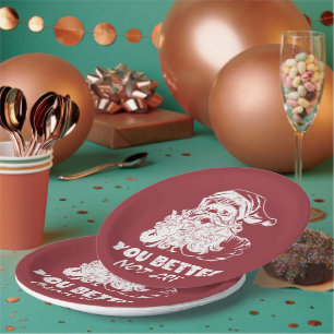 Assiettes En Carton Noël père Noël