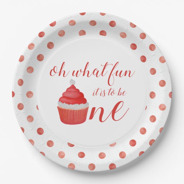 Assiettes En Carton Noël Père Noël Cupcake Premier Anniversaire Plaque (Devant)