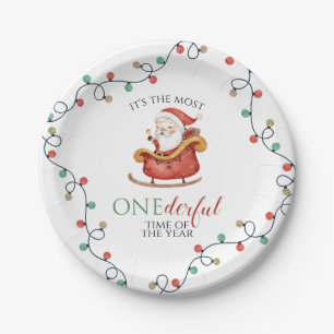 Assiettes En Carton Noël Père Noël magnifique premier anniversaire