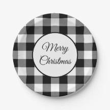 Noël rustique à carreaux noir et blanc