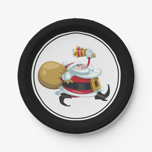 Assiettes En Carton Noël Whimsical Père Noël (Devant)