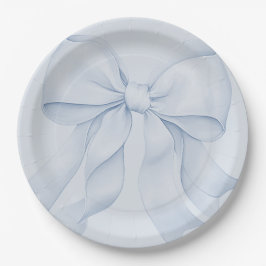 Assiettes En Carton Nœud bleu poussiéreux Élégant Décor