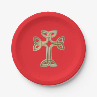 Assiettes En Carton nœud de croix celtique