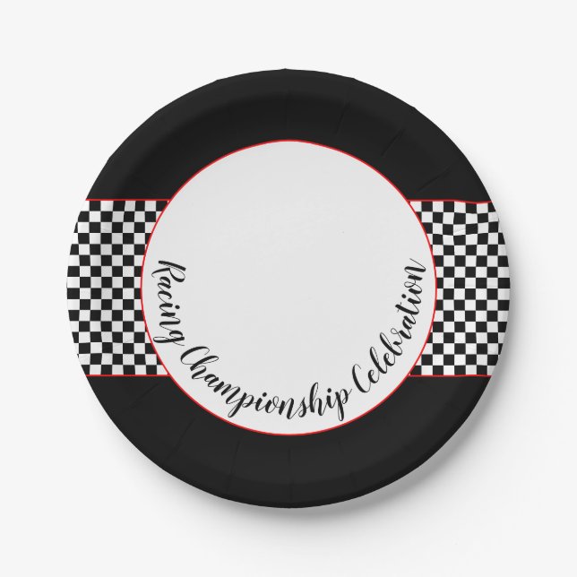 Assiettes En Carton Noir avec blanc (Devant)