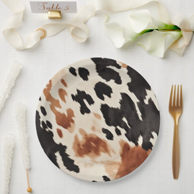 Assiettes En Carton Noir Crème Brown (Mariage)