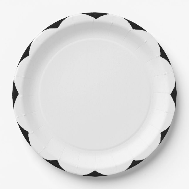 Assiettes En Carton Noir et blanc de paille (Devant)
