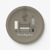 Noir moderne + Baby shower blanc de crèche