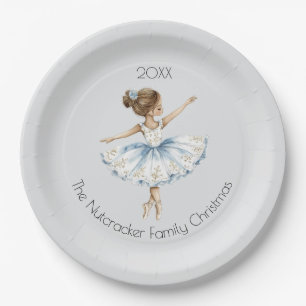 Assiettes En Carton Noisette de Noël Ballerina Aquarelle