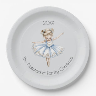 Assiettes En Carton Noisette de Noël Ballerina Aquarelle