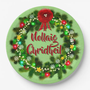 Assiettes En Carton Nollaig Chridheil Noël écossais 9"