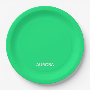 Assiettes En Carton Nom de couleur verte Aurora