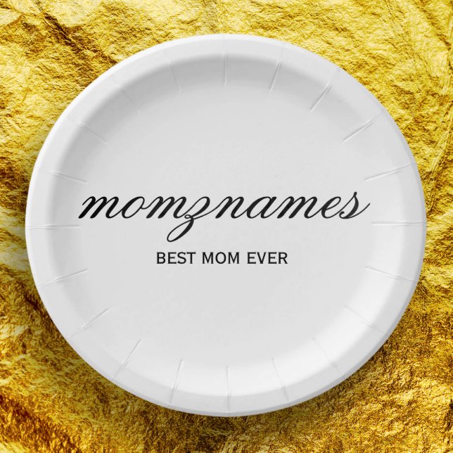 Assiettes En Carton Nom de la calligraphie personnalisée de la meilleu (Créateur téléchargé)
