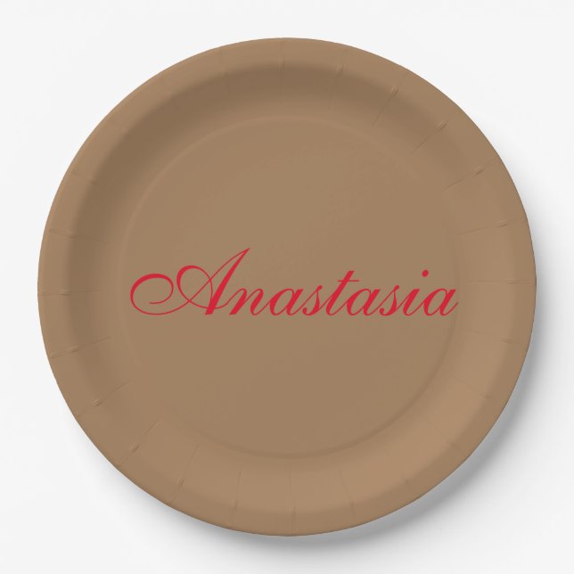 Assiettes En Carton Nom d'écriture professionnelle classique personnal (Devant)