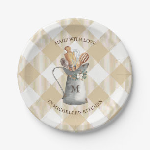 Assiettes En Carton Nom du monogramme de l'agriculteur