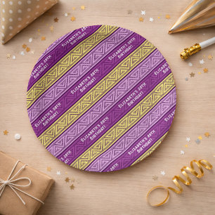 Assiettes En Carton Nom et âge Anniversaire Fête Celtique Frappe pourp