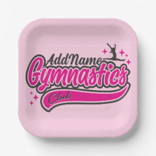 Assiettes En Carton NOM personnalisé Gymnaste Split Leap Gymnastique
