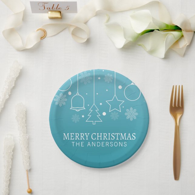 Assiettes En Carton Nom personnalisé personnalisé personnalisé Noël |  (Mariage)