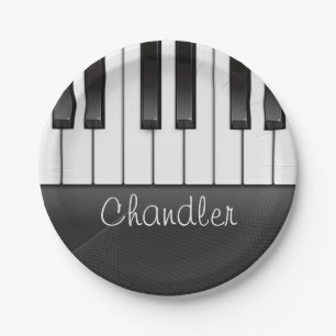 Assiettes En Carton NOM personnalisé Pianist Piano Keys professeur de 