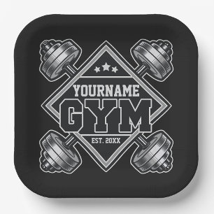 Assiettes En Carton Nom personnalisé Poids Accueil Crossfit Gym