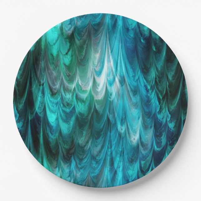 Assiettes En Carton nonpareil kelpie turquoise : (Devant)