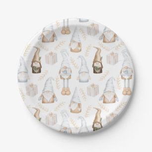 Assiettes En Carton Nordic Noël Festive Gnomes