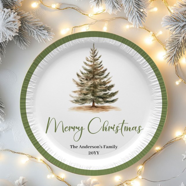 Assiettes En Carton Nordic Soft Christmas Script Custom Family Plates (Nordic Soft Christmas Script Custom Family Plates)