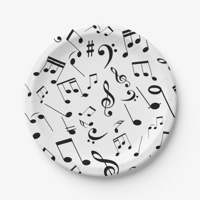 Assiettes En Carton Notes de musique 3 (Devant)