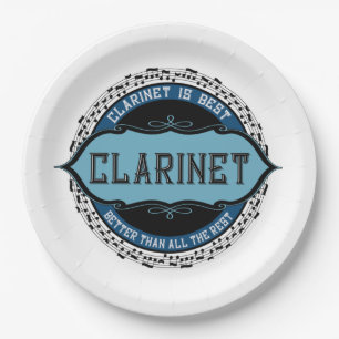 Assiettes En Carton Notes de musique Clarinet Cercle