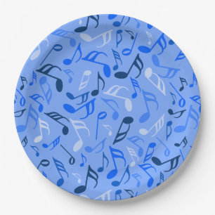 Assiettes En Carton Notes de musique colorée