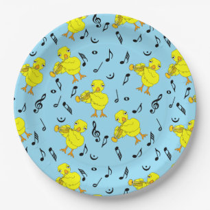 Assiettes En Carton Notes de musique de trompette