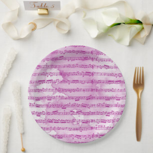 Assiettes En Carton Notes musicales aquarelle